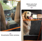 Dog Car Seat Cover for Back Seat with Mesh Window, 600D Heavy Duty Waterproof Hammock, Universal Fit for Cars and SUVs (Standard 56.5"x53")