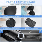 LivTee Car Windshield Sun Shade – 300T Polyester, Double-Layer Design, Foldable Sunshade for Small Sedans & Mini SUV, UV & Heat Protection, Automotive Interior Sun Shield, Car Accessories (64"x33.5")