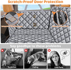 URPOWER XL Dog Backseat Extender for Full-Size Crew Cab Truck, Hard Bottom Dog Car Seat Cover for Back Seat Holds 400lbs, Waterproof Dog Hammock Pet Rear Seat Protector Travel Bed for F150 / Silverado