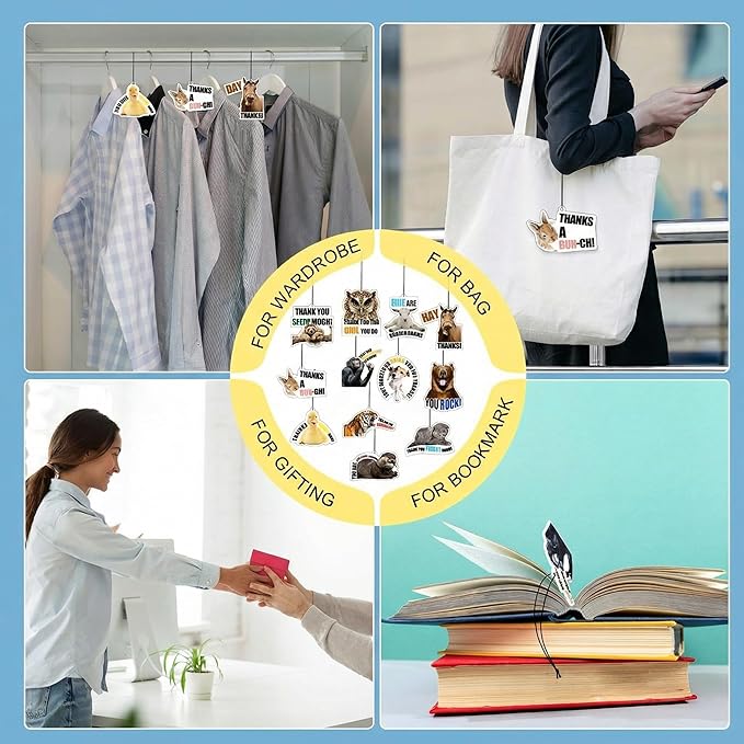 96 Pcs Employee Appreciation Gift Bulk Funny Air Freshener Car Scented Thank You Hanging Decor Inspirational Team Thank You Gift for Volunteer Staffs Coworkers Nurse