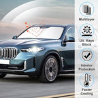 Windshield Sun Shade Custom Fit 2019 2020 2021 2022 2023 2024 2025 2026 BMW X5 Accessories Foldable Sunshade Sun Visor Protector Blocks Sun Rays