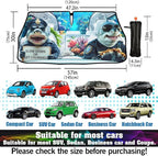 Socira Funny Sharks Car Windshield Sunshade Umbrella Foldable Umbrella Sun Shade Windshield Cover Sunshade Car Accessories Blocks Uv Rays Keeps Cool (57" X 30")
