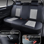 Car Seat Cover Full Set, Universal Car Seat Cover for Cars, Black and Gray, with Lumbar Support, Premium Artificial Leather, Waterproof and Easy to Clean, Airbag Compatible