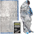 Trail maker Mylar Emergency Thermal Blankets for Survival, Thick Reusable Mylar Space Blankets Bulk 84" L x 36" W Emergency Foil Blankets for Warmth, Camping, Runners, Spa, First Responders (1)