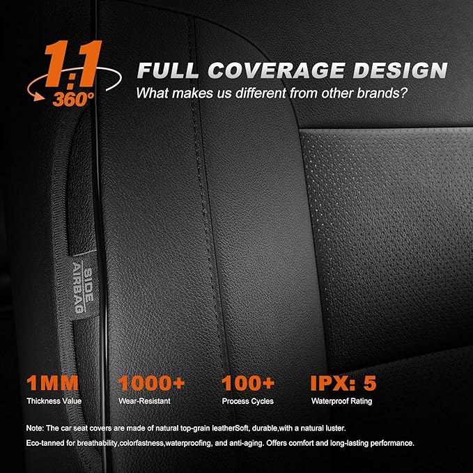 AOMSAZTO Custom Fit Seat Covers for Honda Civic Sedan 2016-2021 (EX Touring,LX-P,Sport) Premium Comfort Faux Leather Car Seat Covers Black