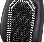Road Comforts Wood Beaded Seat Cover Back Massage Cushion for Stress Free - Keeps Back from Getting Sweaty While Driving 1PC (Black)