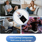 Lumbar Support Pillow, Inflatable Seat Cushion, Lightweight Car Back Cushion, Portable Chair Seat & Back Cushions for Office, Flight, Workplace, Gray Stadium Cushions with TPU