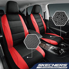 Skechers Men’s Seat Covers, Air-Cooled Memory Foam Car Seat Covers Front Seats, Airbag Compatible,Universal Fit for Most Cars, SUVs, Vans and Trucks,Red