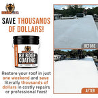 BEEST RV Roof Coating White, 1 Gallon Covers up to 50 sq ft (2 Coats), Solar Reflective & Waterproof Sealant| Elastomeric Leak Repair Coating, Liquid Rubber RV Roof Sealant for Trailers, Camper & More