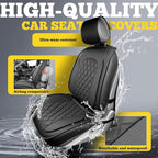 LINGVIDO Car Seat Covers for Front Seats (2 Seats) - Premium Perforated Nappa Leather,Waterproof Shield, Omni-Adapt Fit for SUVs Sedans, Ideal for Rideshare & Pets