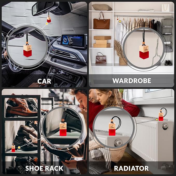 Opio Car Air Freshener for Women | Perfume Style Car Scents Air Freshener with Vent Clip | Strong Car Perfume Air Freshener | Car Accessories for Women - Opio Car Scent Air Freshener by Perfa