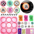 MUBYOK M538 Scented Car Vent Freshie Supplies Starter Kit,DIY 9 Car Air Fresheners with 250g Midnight Ice Aroma Beads,2 inch Circle Silicone Molds,Vent Clip,Glitter & CardStock