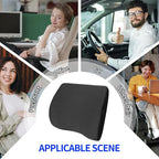 Lumbar Support Pillow for Car, Lower Back Support for Driving Seat Memory Foam Lumbar Pillow for Office Chair - Back Pain Relief for Car Seat, Wheelchair (Black)