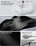 BEBAS Adjustable Air Lumbar Support Pillow for Office Chair, Car & Gaming Chair Memory Foam Back Support for Pain Relief & Posture Correction with Washable Cover, Grey
