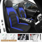 CAROMOP 3D Air Mesh Car Seat Covers 2 Front Seats,Breathable and Durable Seat Covers for Cars,Universal Fit for SUV,Vans,sedans, Trucks, Automotive Interior Covers(Black/Blue)