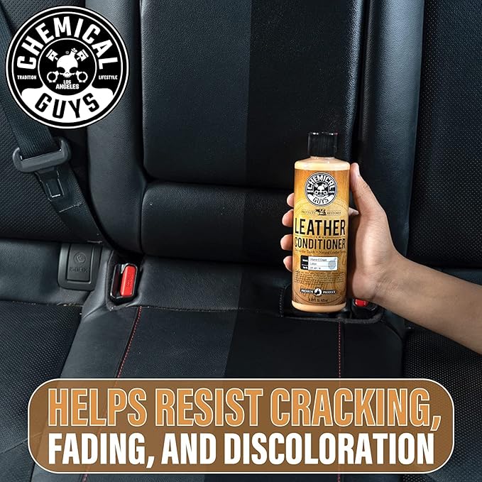 Chemical Guys Leather Conditioner, Vintage Series - Conditions, Nourishes, and Protects Natural, Synthetic, and Faux Leather Seats, Interiors, Apparel & Accessories, 16 fl oz