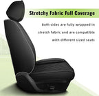 AOMSAZTO Front Seat Covers Fit for Nissan Kicks 2018-2025 2026 Waterproof Faux Leather Car Seat Cover Compatible with Airbag(2PCS Front, Black)