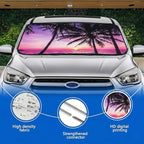 eygeufg Windshield Shade, Car Sun Shade for Front Windshield (Purple Sunset，Large
