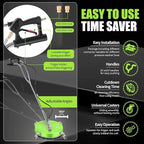 20" Pressure Washer Surface Cleaner with 4 Wheels - Coated Green Dual Handle Stainless Steel Surface Cleaner for Pressure Washer Attachment for Concrete, Patio, Sidewalk, Deck and Driveways - PWS20G