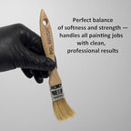 1 Inch Flat Paint Brush - High European Quality - Natural Bristles - for Home, Wood, Walls, Art, Trim & Furniture - for Acrylic, Oil, Stain, Chalk & Latex Paints