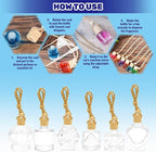 30 Pcs Clear Glass Car Air Freshener Diffuser with Wooden Caps & Hanging String, Empty Essential Oil Bottles Aromatherapy Fragrance Perfume Vials Holder for Car Decor