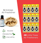 Arotags Wooden Car Air Fresheners - Long Lasting Balsam & Cedar Scent Diffuses for 365+ Days - Includes Mountain Adventurer Hanging Mirror Diffuser and Fragrance Oil - 100% American Made