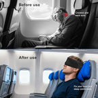 Travel Pillows for Airplanes, Airplane Head Strap with Silk Eye Mask for Sleeping, Long Flights & Car Road Trips 360°Headrest Neck Support, Stops Bobbing, Small & Compact（Black）