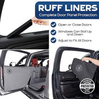 Ruff Liners XL Floor Cover with Door Protection, Gray – As Seen on Shark Tank – Fits Full‑Size Crew Cab Trucks with Fold‑Up Seats, Waterproof & Machine Washable – Sturdy XL Dog Hammock for Truck