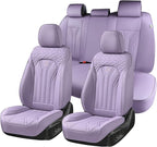 FLORICH Leather Seat Covers Full Set Purple Car Seat Cover Full Coverage Seat Covers Front Seats and Rear Waterproof Car Seat Cushion Protector Universal Fit for Most Cars Trucks SUVs