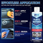 Plastic Trim Restorer – Long Lasting UV Protection Restores Like New, Prevents Fading & Cracking – Easy Application with Applicator for Car Interior & Exterior Bumpers, Vinyl, Rubber – 5oz/150ml