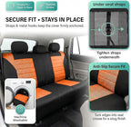 FH Group Automotive Car Seat Covers Rear Set Premium 3D Air Mesh Seat Covers, Airbag Compatible and Split Bench Cover Universal Fit Interior Accessories for Cars Trucks and SUVs - Orange