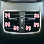 6pcs Pink Bow Car Air Vent Freshener Clips, Cute Bow Car Air Vent Clips Coquette Air Conditioning Outlet Clip Car Fresheners Diffuser Interior Decor Charm Car Accessories for Women Girls Gift