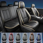 Fit Forester Car Seat Covers for Subaru Forester 2007-2024 2025 2026 -Upgraded Premium Waterproof & Breathable Leather,Airbag Compatible,All-Weather Seat Cushion Protector,2 Front/Black-Beige