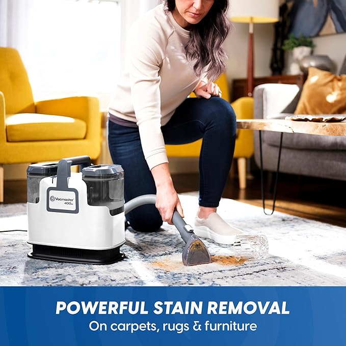 Vacmaster 400 Series Portable Carpet & Upholstery Spot Cleaner Machine, 15Kpa Power Suction with Versatile Tools for Pets, Area Rugs and Couches – SCB302 0101