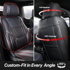Coverland Custom Fit Car Seat Covers for SUV Compatible with [Polestar 3 SUV, Volvo EX90, XC90, XC90 Recharge] Premium Waterproof Non-Slip Interior Seat Protector [Front Black - Size Chart A38]