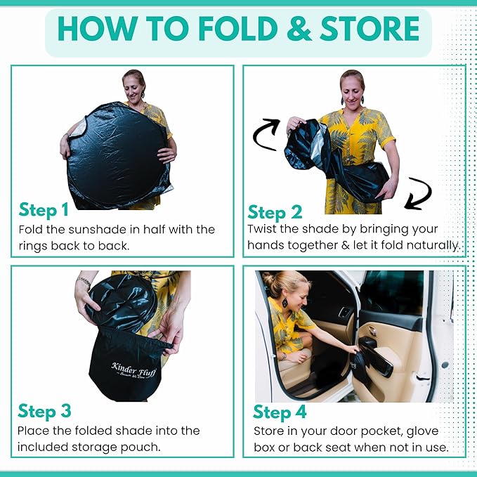 Windshield Sun Shade -Certified 99.87% UVB & 99.02% UVA Car Sun Shade. Award Winning Sunshade - Patented Technology | Compatible for Honda Pilot (2016-2026) | Car Shades by Kinder Fluff