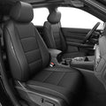 AOMSAZTO Custom Fit Car Seat Covers for Honda CRV 2017 2018 2019 2020 2021 2022 CR-V Faux Leather Seat Cover Full Set Front & Rear Car Seat Protector(Black,5 Seats)