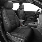 AOMSAZTO Custom Fit Car Seat Covers for Honda CRV 2017 2018 2019 2020 2021 2022 CR-V Faux Leather Seat Cover Full Set Front & Rear Car Seat Protector(Black,5 Seats)