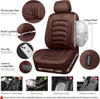 CAR PASS 3D Foam PU Leather Car Seat Covers, Universal Seat Covers Full Sets for Trucks SUV Sedan Automotive Seat Covers Armrest Airbag Compatible Waterproof Comfortable Faux Nappa Leather All Brown