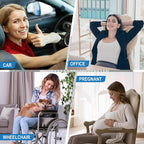 Memory Foam Lumbar Support Cushion Relieves Lower Back Pain for Car, Office Chair, and Wheelchair Use, 4D Mesh Cover, Gray