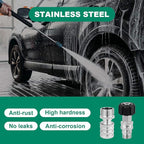 2025 upgraded version，Pressure Washer Quick Connect Kit, Stainless Steel Pressure Washer Adapter Set, M22 Swivel 14mm to 3/8 Inch Quick Disconnect，3/4 Inch Hose Fittings