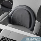 Skechers Lumbar Pillow Premium Memory Foam,Double-Layer-Office Chair Cushion for Tailbone Pain Relief,Butt Pillow for Office Chair,Car seat Cushion,Long Sitting Office Workers,and Car Drivers,Black