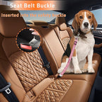 3-Piece Dog Car Harness Set - Retractable, Adjustable, Reflective Dog Seatbelt for Vehicle Headrests - Heavy Duty & High Elastic, Pink