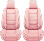 Full Coverage Faux Leather Car Seat Covers Full Set,Automotive Seat Covers for Cars,SUVs Pick-up Truck, Car Seat Cushion, Pink Seat Covers,Front Seat Cover,Car Seat Protector
