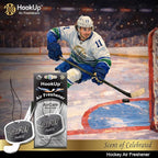 Hockey Car Air Freshener by HookUp - 25 Pack - Black Gold Scent (Extra Strong) | Unique Hockey Gift for Players, Coach, Fans | Hanging Car Accessory with Long Lasting Fresheners Smell