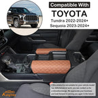 Car Leather Center Console Protector Cover Compatible with Toyota Tundra/Sequoia 2022-2026, Center Console Armrest Seat Box Cover Cushion Lid Protector Pad Waterproof Anti-Scratch Interior Accessories
