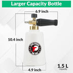 Tool Daily Foam Cannon for Pressure Washer with Car Wash Soap, Adjustable Snow Foam Lance, Additional Orifice Nozzle 1.1mm, 1/4” Quick Connect