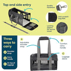 Sherpa Original Deluxe Travel Pet Carrier, Airline Approved & Guaranteed On Board - Charcoal Gray, Medium
