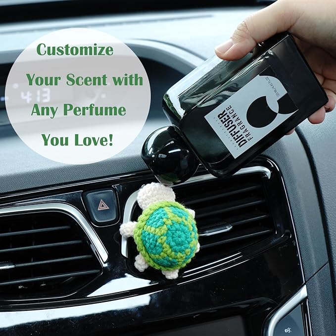Wonhibo 2 Pack Turtle Car Air Freshener Vent Clip, 2 Pack Cute Soft Stuffed Animal Vent Decor Car Accessories for Women