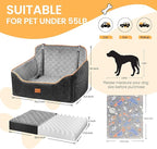 Dog Car Seat for Small Dog with Washable Mat, Memory Foam Booster Seat for Dogs Under 55lb, Elevated Pet Seat with Pockets, Anti-Slip Bed for Car, Perfect for Back Seats & Trunk with 2 Safety Leashes